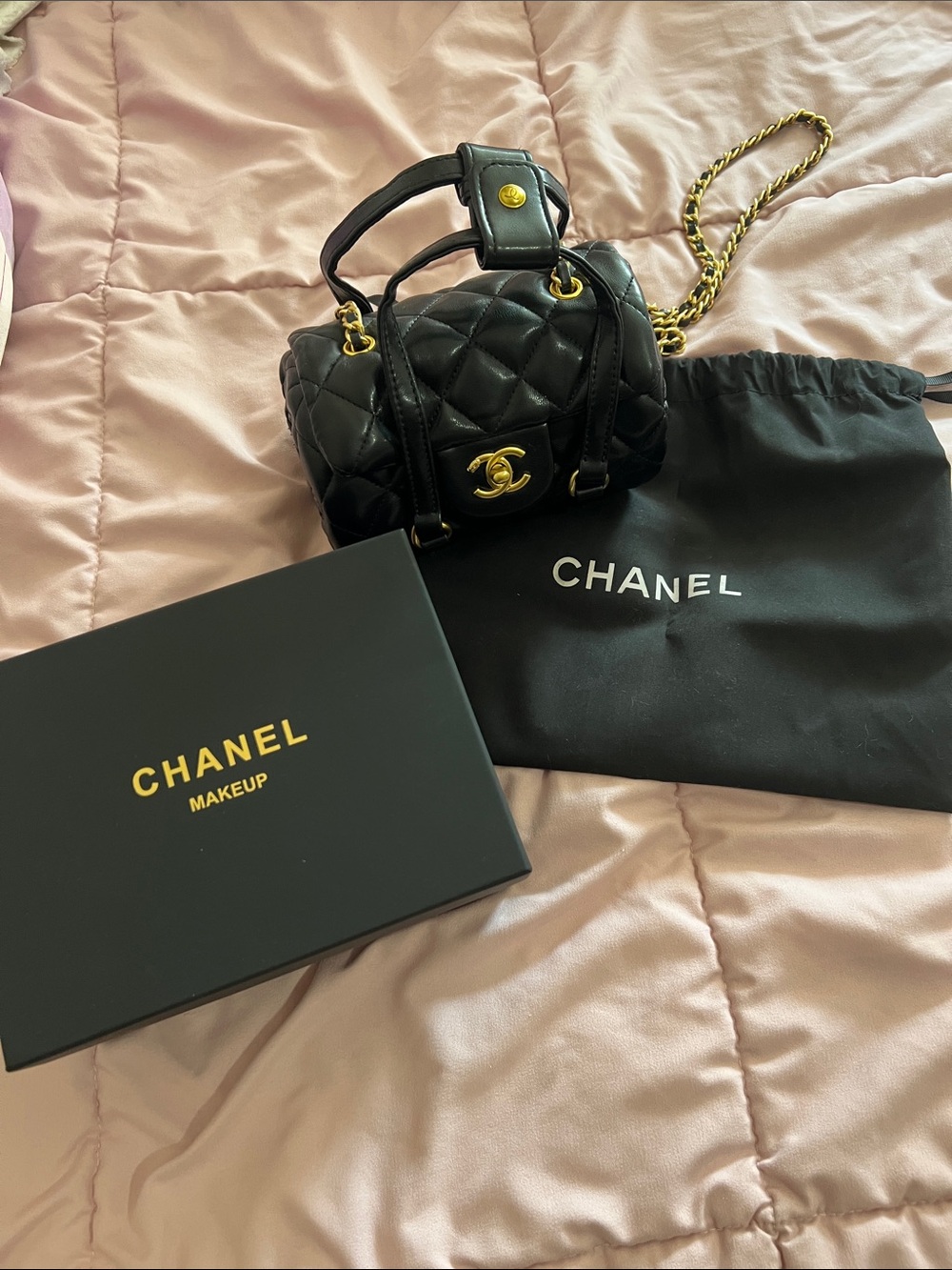 Chanel Quilted Makeup Barrel Crossbody